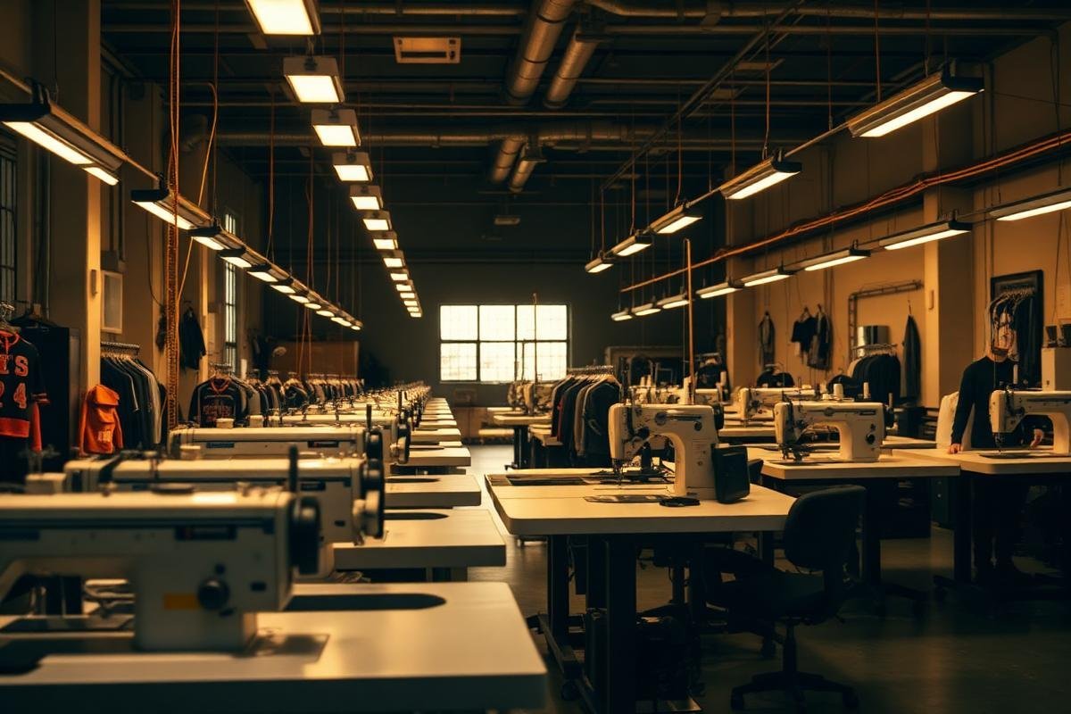Sportswear cut and sew production facility