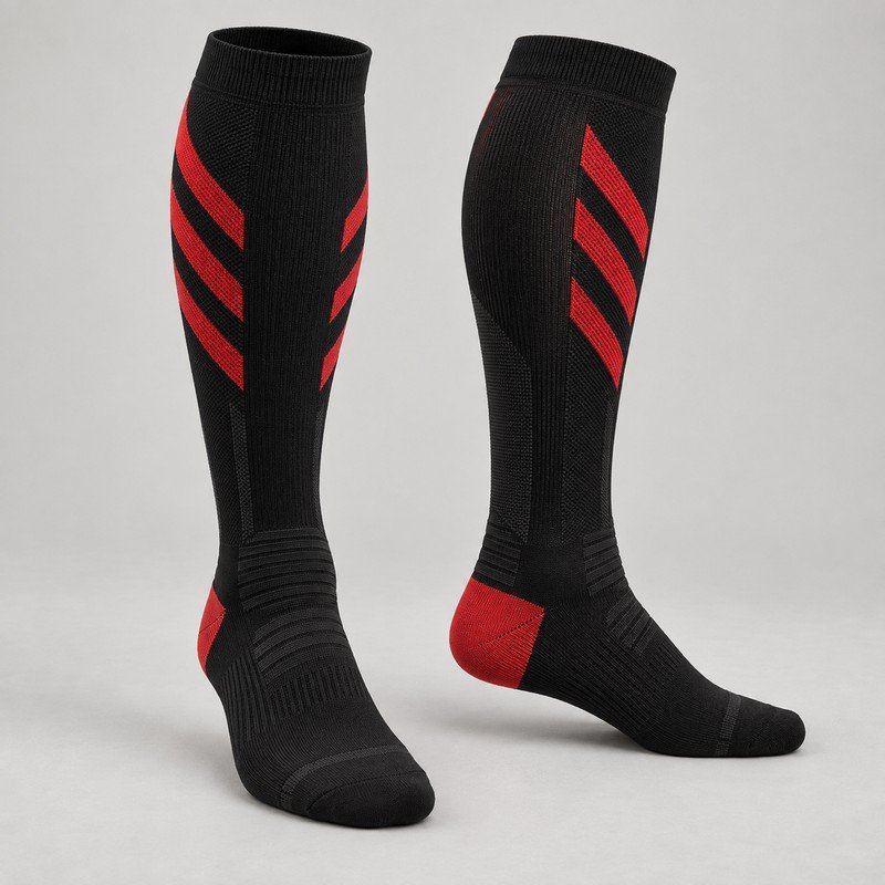 Crimson Pulse Compression Socks