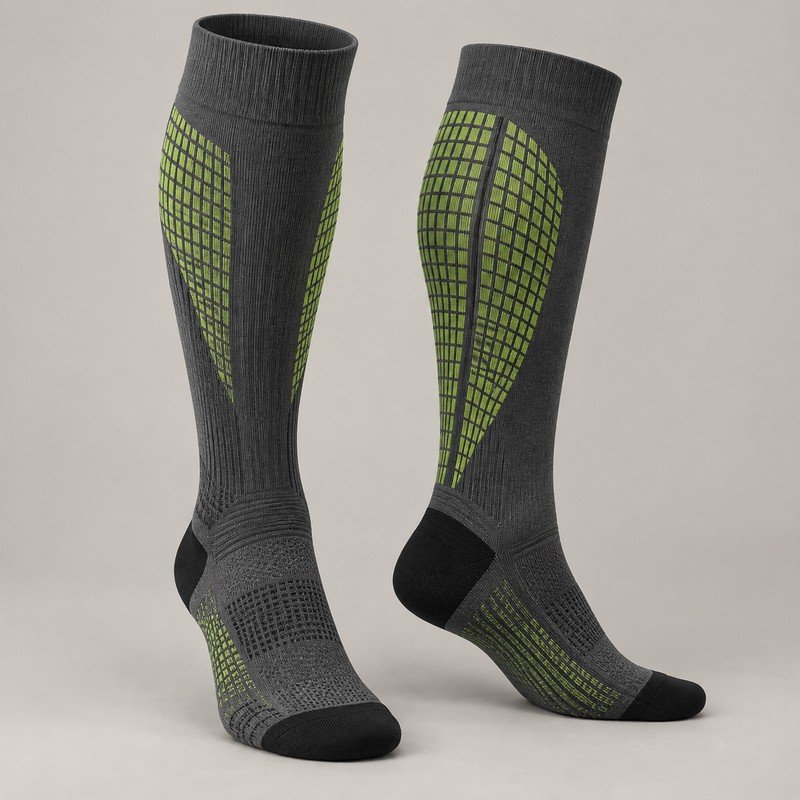 Graphite Grid Compression Socks