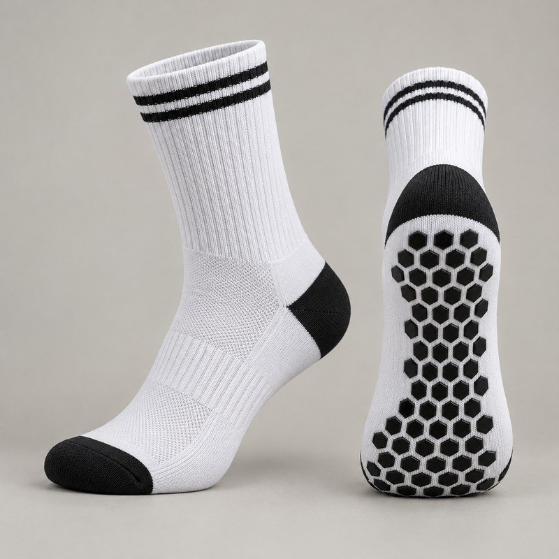 Apex White Grip Socks