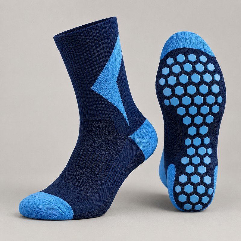 Navy Stride Grip Socks