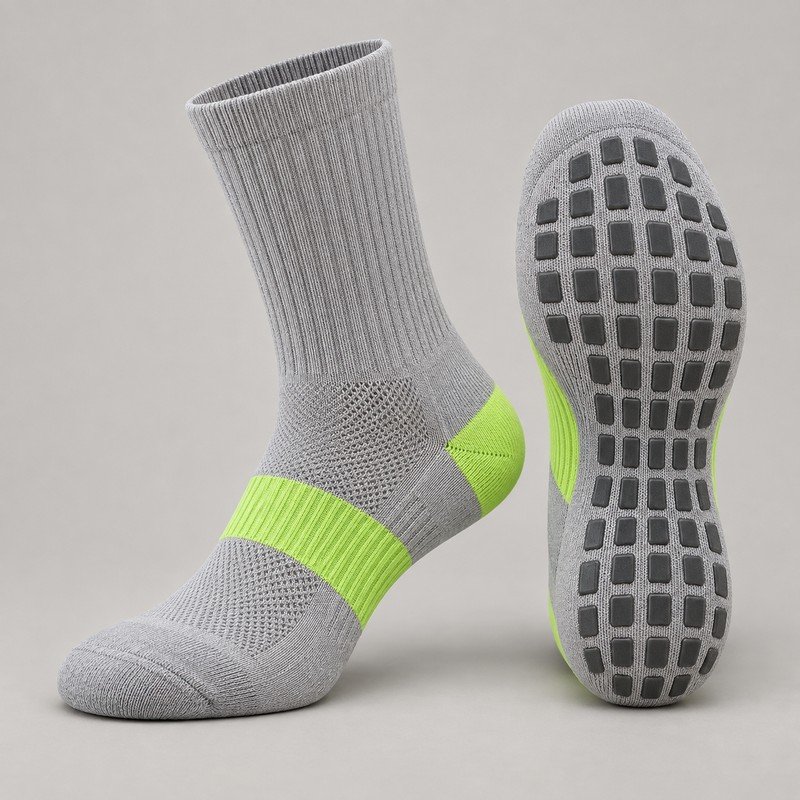 Silver Circuit Grip Socks